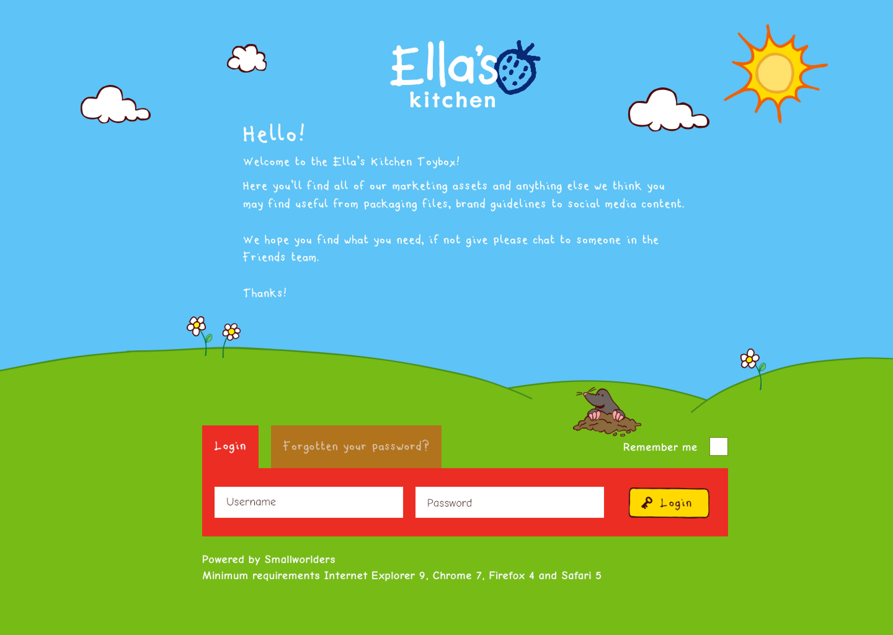 login page